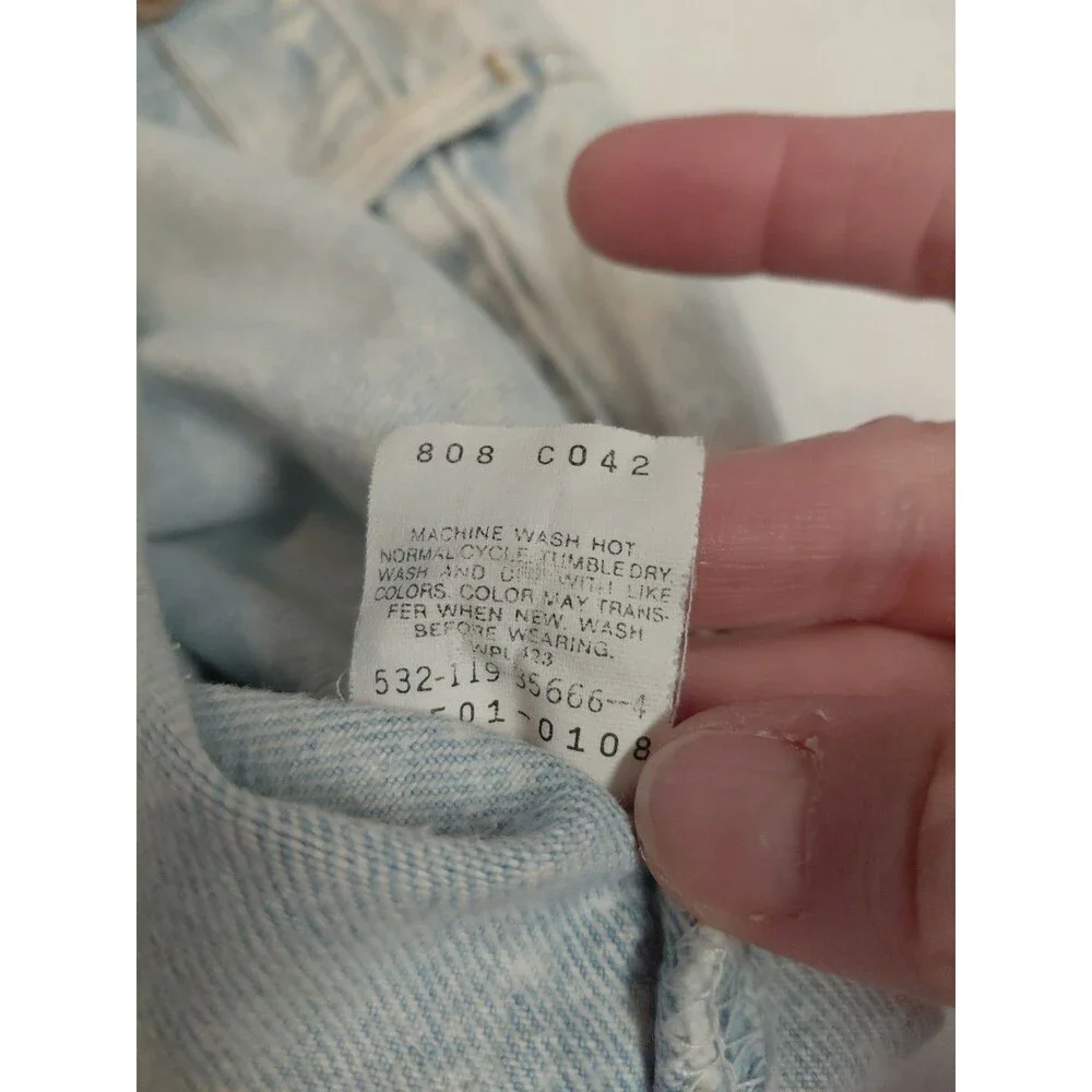 Levi's Acid Wash Jeans 501-0108 Botton Fly 36x31 Made in USA